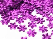 více - Ozdobné flitry květinka, lesklé fialové    50ks