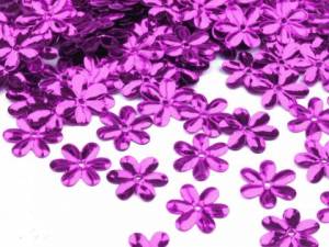 zvětšit obrázek - Ozdobné flitry květinka, lesklé fialové    50ks