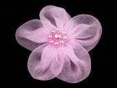 více - Monofilový květ s korálky fialový  30-35mm