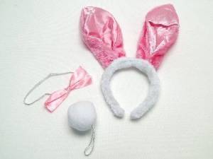 zvětšit obrázek - Karnevalová sada  králíček, růžovo-bílý