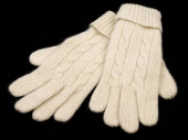 více - Dámské / dívčí pletené rukavice  s lurexem krémové