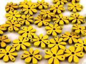 více - Dřevěná květinka k všestrannému použití  10ks  - žlutá