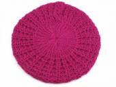 více - Dámský pletený baret  sytě růžový