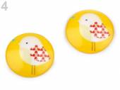více - Dekorační skleněný magnet ptáček    průměr 3cm