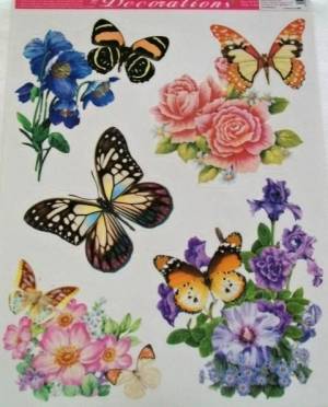 zvětšit obrázek - Okenní fólie motýli a květy