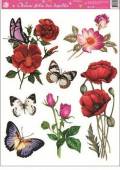 více - Okenní fólie květy s motýly 