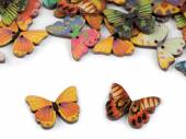 více - Dřevěný dekorační knoflík motýl  18 x 26mm     10ks