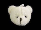 více - Textilní hlava medvídka průměr 4,5cm - světlá