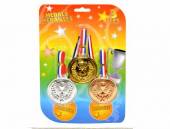 více - 3 x maketa medaile, zlatá, stříbrná, bronzová