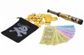 více - set pirát - peníze, sáček, dalekohled