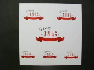 zvětšit obrázek - Vánoční karton bílý červené nápisy  30 x 30cm