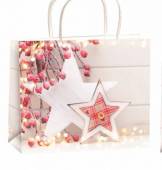 více - Větší vánoční taška s červeno-bílou hvězdou
