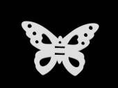 více - Dřevěný motýl bílý  6cm
