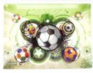 zvětšit obrázek - Plast.desky s drukem  A4 - sv. zelené s fotbalovými míči