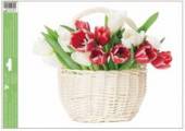 více - Okenní folie tulipány v proutěném košíku