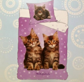 více - Povlečení na velkou postel fialové s kočičkami  KEITH KIMBERLIN  