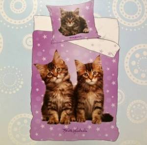 zvětšit obrázek - Povlečení na velkou postel fialové s kočičkami  KEITH KIMBERLIN  