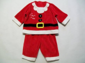 více - 2412 Sametový obleček Santa  0-3m