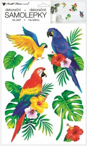zvětšit obrázek - Samolepky na zeď papoušci   24 x 42cm