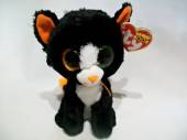 více - Menší huňatá černá kočička s velkýma skleněnýma očima  TY  v. 16cm