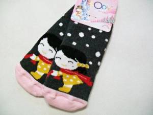 zvětšit obrázek - Froté ponožky tm.šedé s holčičkou  1-2 roky