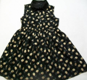 více - 1212 Slavnostní polyesterové šaty se spodničkou černé zlaté ananasy  GEORGE  7-8 let