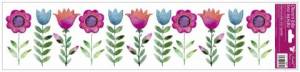 zvětšit obrázek - Okenní folie pruh modré a růžové kytičky   60 x 15cm