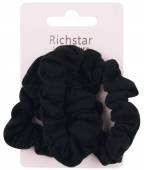 více - Řasené textilní gumičky do vlasů černé   3ks