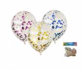 více - Balónek s barevnými konfetami  30cm  5ks