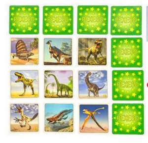 zvětšit obrázek - Velké pexeso v krabičce Dino park    6,2 x 6,2cm  64 kartiček