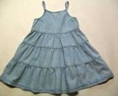 více - 1608 Volánkové riflové šaty na ramínka sv.modré  M&Co 3-4 roky  v.98/104