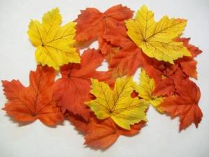 zvětšit obrázek - Podzimní dekorační listy  7 x 7cm a 9 x 10cm    12ks