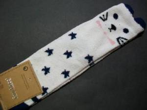 zvětšit obrázek - Teplejší příjemné ponožky smetanové s hvězdičkami a kočičkou   v.35/38