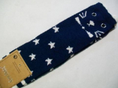 více - Teplejší příjemné ponožky tm.modré s hvězdičkami a kočičkou   v.39/42