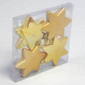 více - Plastové hvězdy zlaté matné a lesklé   4ks  8cm