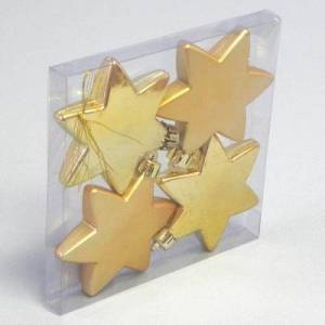 zvětšit obrázek - Plastové hvězdy zlaté matné a lesklé   4ks  8cm