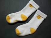 více - Teplé froté ponožky smetanové se sluníčkem   cca 3-6m