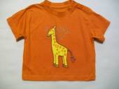 více - Tričko oranžové se žirafkou  9-12m