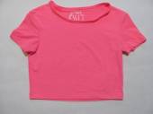 více - 1212 Krátké tričko neonově růžové žíhané  Y.D   9-10 let  v.134/140