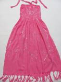 více - 1818 Lehké šaty s žabičkovaným sedlem růžové s výšivkami a flitry  cca 6-7 let  v.128