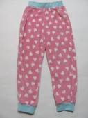 více - 3008 Huňaté kalhoty růžové s bílými srdíčky  5-6 let  v.110/116