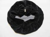 více - 3009 Černý sametový baret s mašlí   obvod 52cm