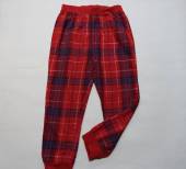 více - 0212 Dívčí flanelové pyžamové kalhoty červené kárované  M+S  7-8 let   