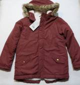 více - Chlapecká zimní bunda s huňatou podšívkou rezavá  14 let  v.164