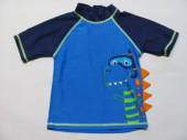 více - 0301 Plavkové tričko tm.modro-modré s dinosaurem   12-18m   v.86