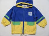 více - 3101 Nenošená jarní plátěná bunda s podšívkou modro-žluto-zelená  18-24m