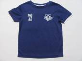 více - 1102 Sportovní silonové tričko tm.modré, bílý potisk číslo  GEORGE   2-3 roky  v.98
