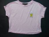 více - 2402 Krátké tričko sv.růžové žíhané s obr.  NEW LOOK  12-13 let  v.152/158