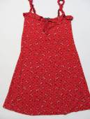 více - 1203 Viskózové mini šaty na ramínka červené květované  cca 12-13 let  v.34