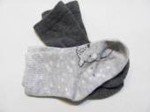 více - 1212   2 x nenošené ponožky sv.šedé s medvídkem a tm.šedé  0-3m